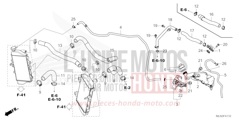 FLEXIBLE DE RADIATEUR/TUYAU D'EAU de Africa Twin PEARL GLARE WHITE (NHB53H) 2024